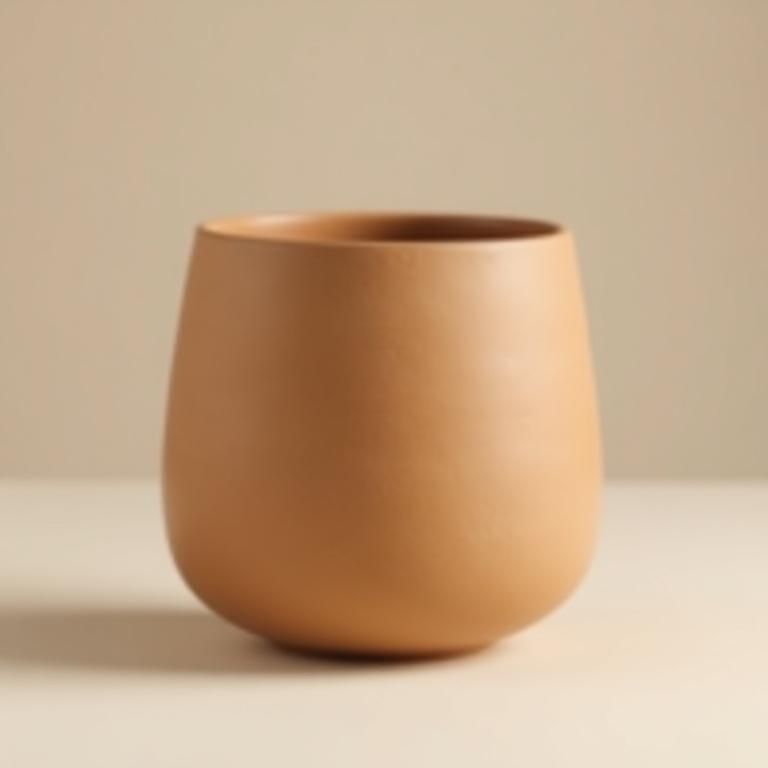 A sample ceramic pot displaying a beautiful earthy tan glaze